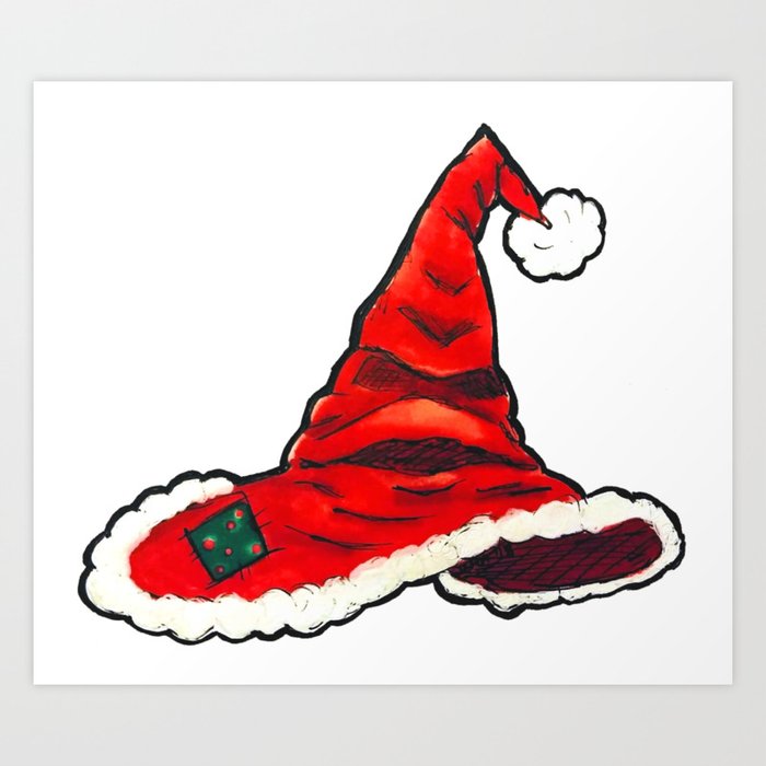 Santa Sorting Hat Art Print By Vampjezzc Society6 These four houses are gryffindor , hufflepuff , ravenclaw , and slytherin. santa sorting hat art print by vampjezzc