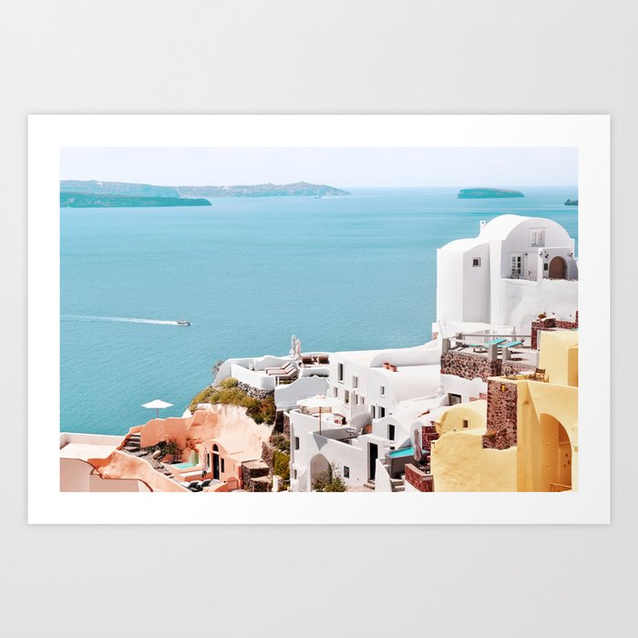 Santorini Oia, Greek Islands, Summer Scenery, Village in Greece Art Print
