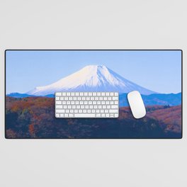Japan Photography - A Lake And Forest In Front Of Mount Fuji Desk Mat