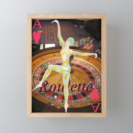 Lady Luck art deco roulette gaming design Framed Mini Art Print