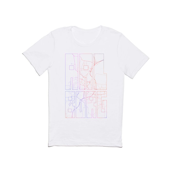 Aalborg City Map of Denmark - Colorful T Shirt
