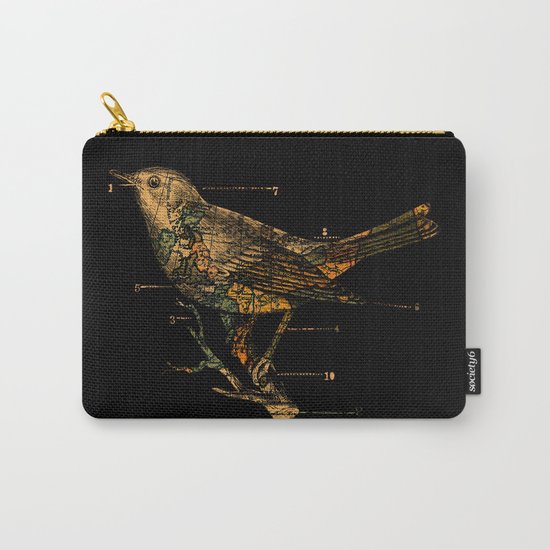 Migration - Vintage Map Wanderlust Bird Carry-All Pouch