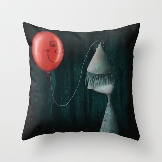 The Boy and the Balloon Throw Pillow