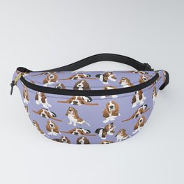 Basset Hounds on Blue Fanny Pack