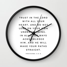 Proverbs 3:5-6 Bible Verse Trust In The Lord With All Your Heart Scripture Christian Wall Decor Wall Clock