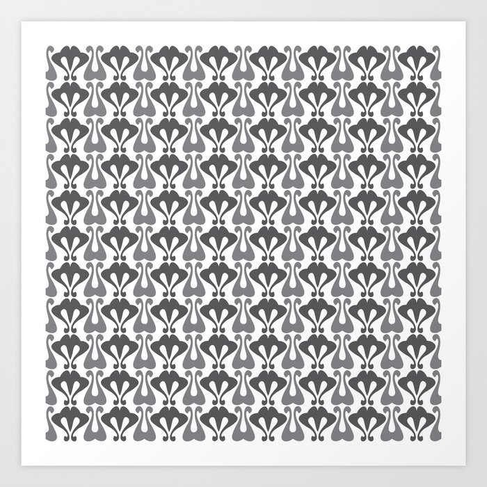 Vintage pattern grey Art Print