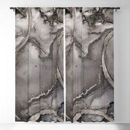 Ink Texture Neutral Grey Abstract Painting Blackout Curtain