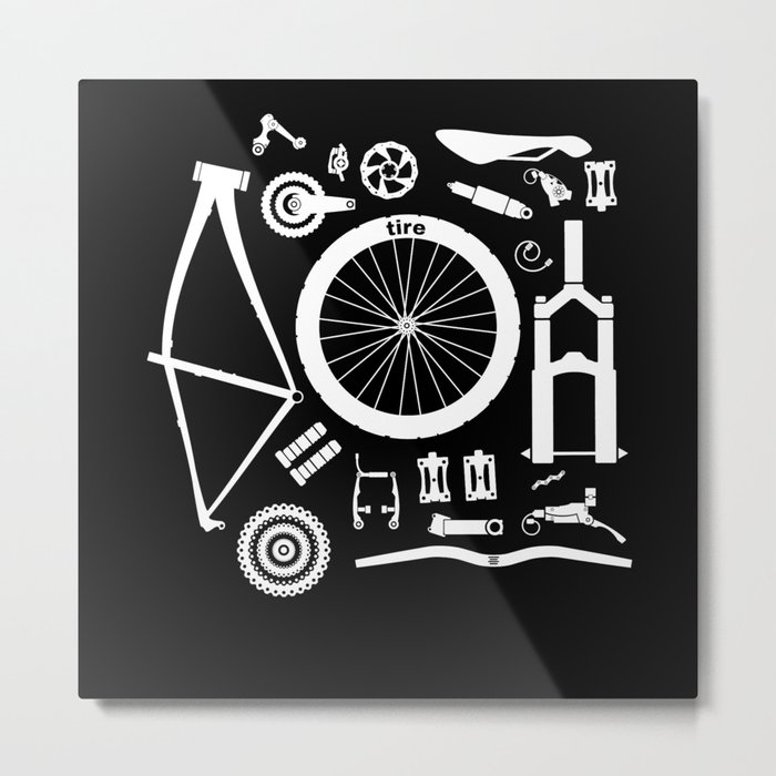 Mountain Bike Accessories Bicycle Biker Metal Print
