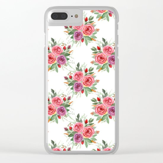 Watercolor . A bouquet of roses. 2 Clear iPhone Case