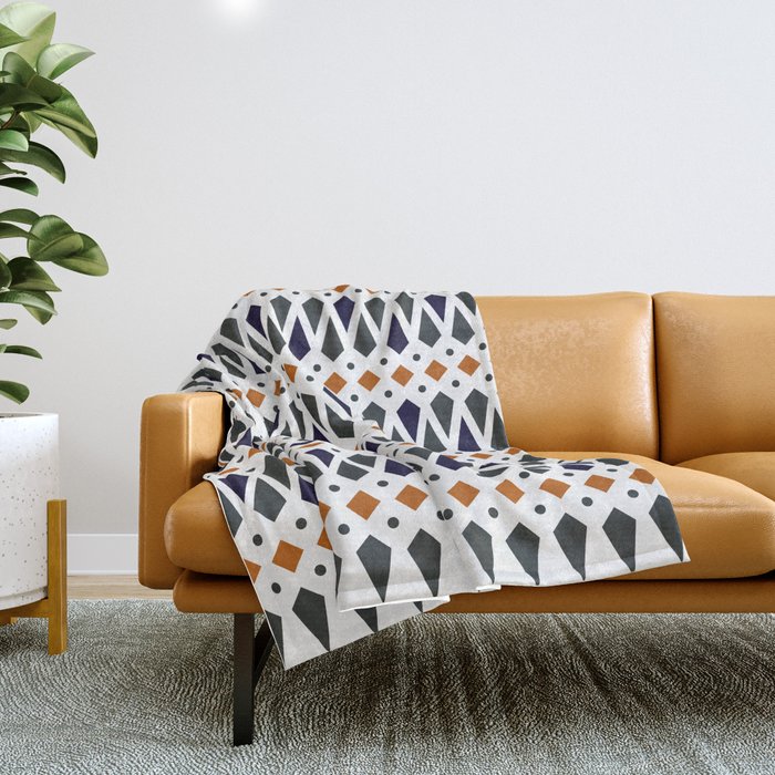 Navy and 2025 orange throw blanket