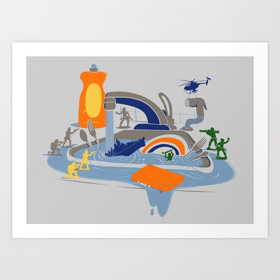 Sink Sank Sunk Art Print