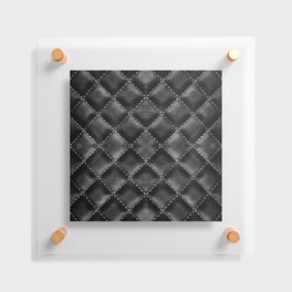 Quilted black leather pattern, bag design Floating Acrylic Print