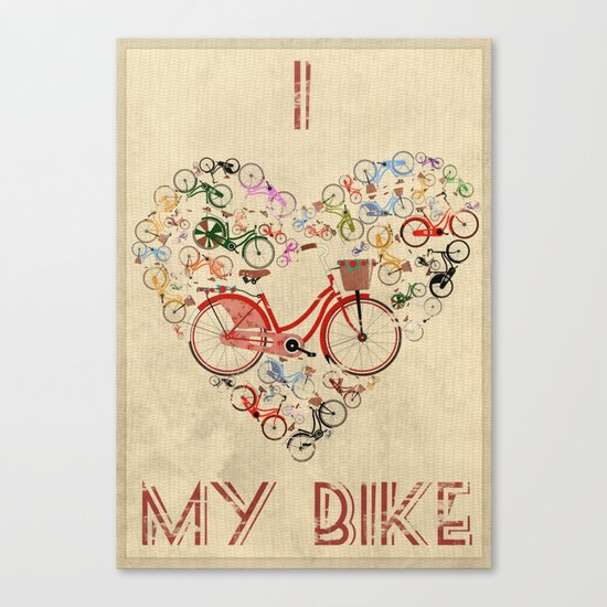 I Love My Bike Canvas Print