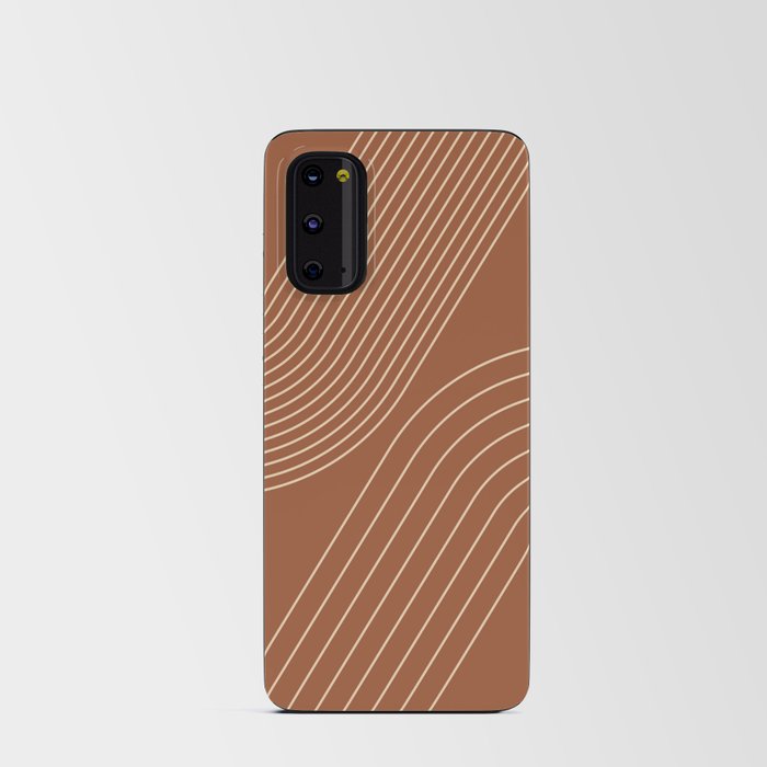 Geometric Lines Pattern 7 in Terracotta Beige (Rainbow Abstract) Android Card Case