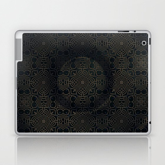 Elegant dark old geometric mosaic Laptop & iPad Skin