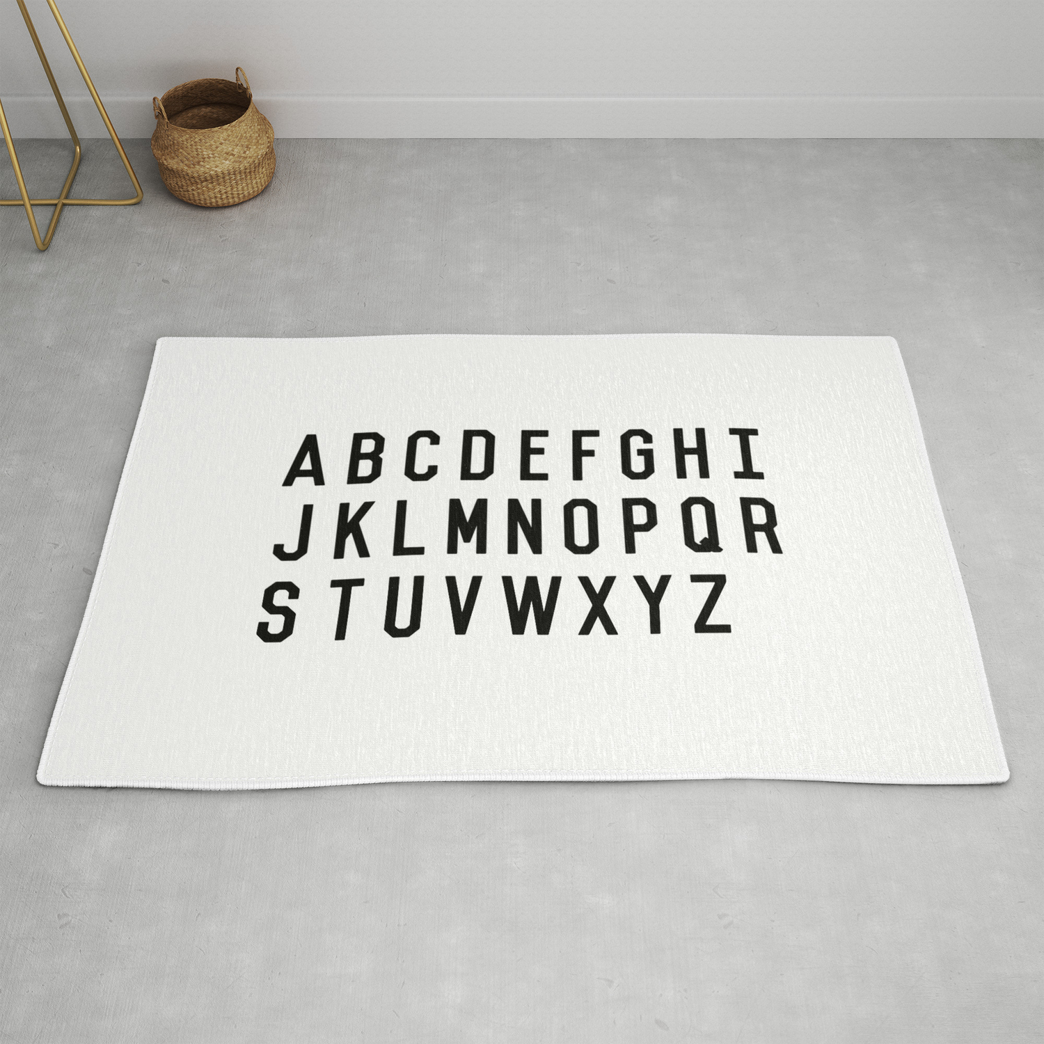 Black And White Typography Alphabet Design Poster With Monochrome