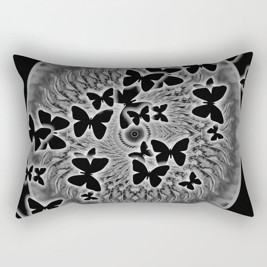 Dark butterfly kaleidoscope Rectangular Pillow