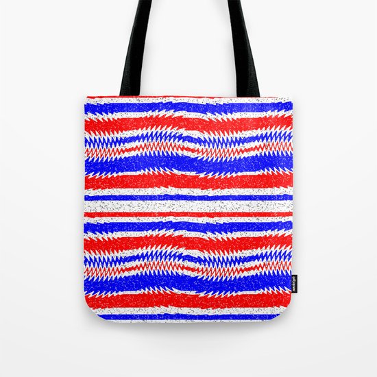 Red White Blue Waving Lines Tote Bag