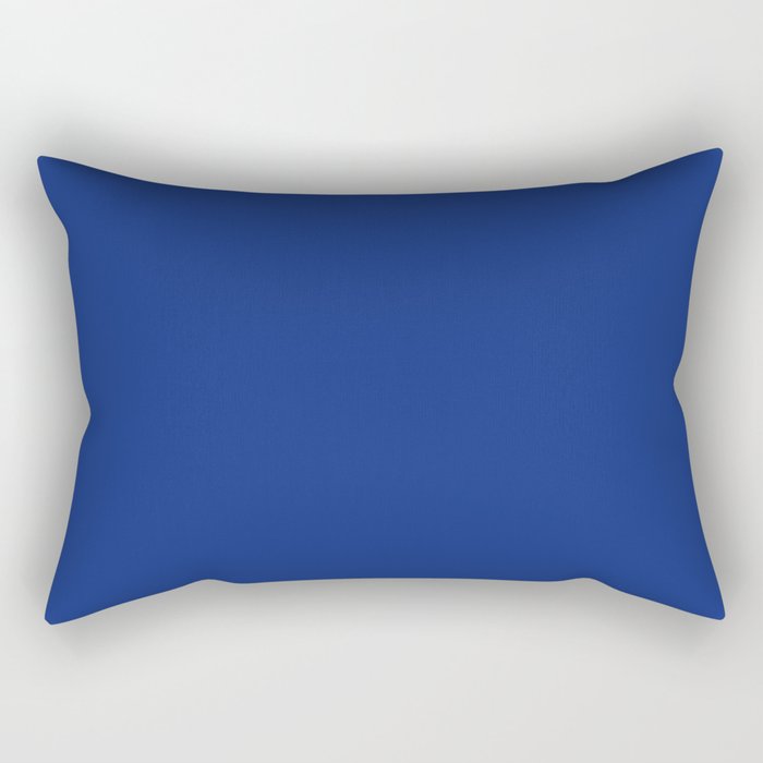 Solid Bright Lapis Blue Color Rectangular Pillow