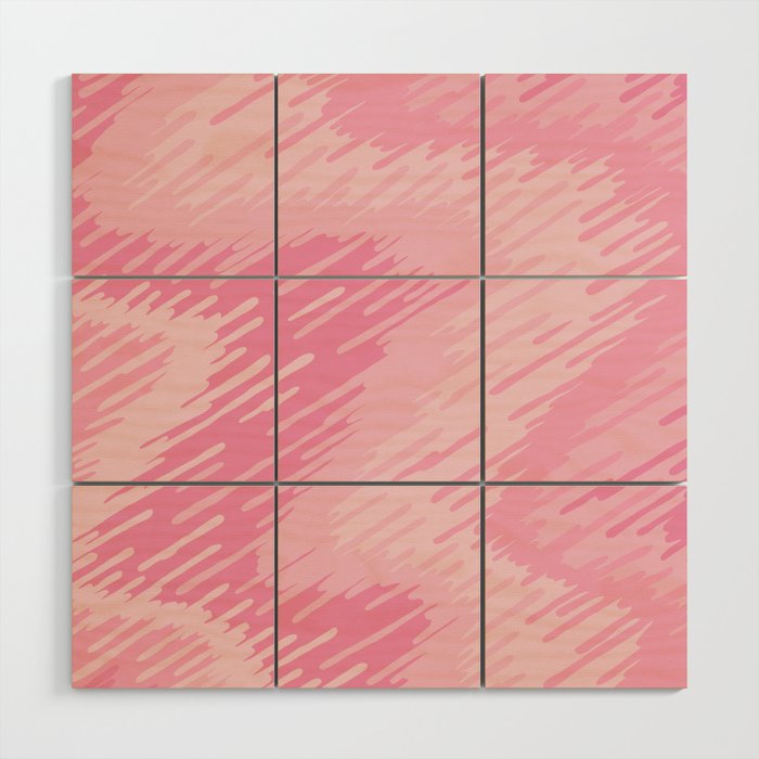Pink abstract swirls pattern, Line abstract splatter Digital Illustration Background Wood Wall Art