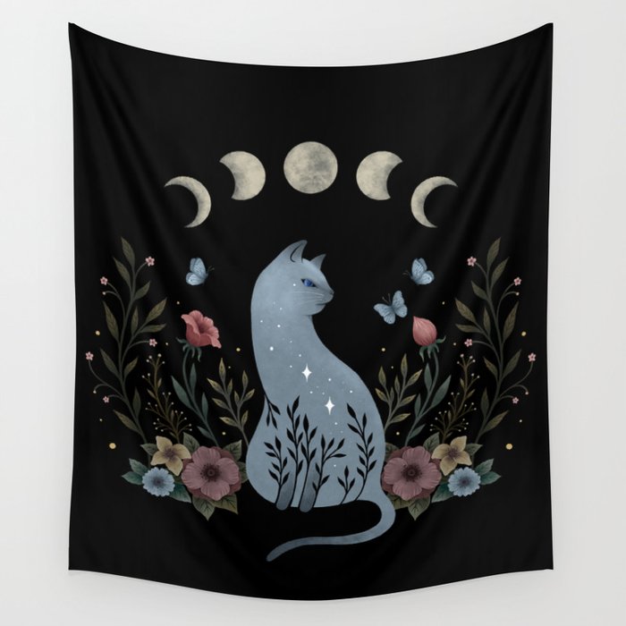Cat on the Hill Wall Tapestry