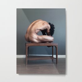 Mountain (Grey Series) Metal Print | Nude, Color, Photo, Body, Aaronvalenzuela, Male, Interior, Digital, Physique, Portrait 