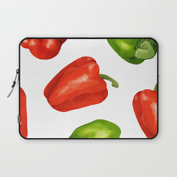 Colorful bell pepper watercolor print pattern Laptop Sleeve