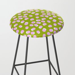 Pastel Pink On Green Modern Abstract Dots Bar Stool