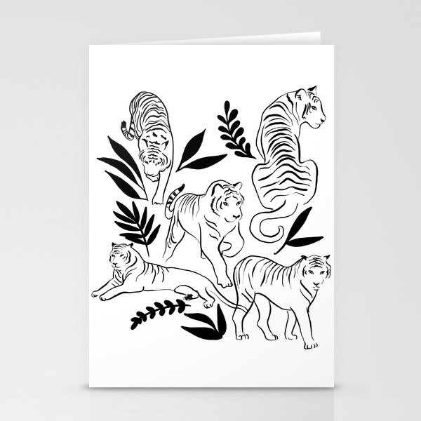 Jungle sketchbook tiger illustration Stationery Cards by Justine