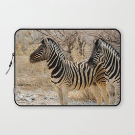 South Africa Photography - Two Zebras Standing On A Dirt Road Laptop Sleeve