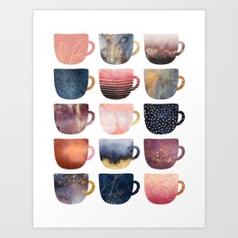 Pretty Coffee Cups 2 Art Print