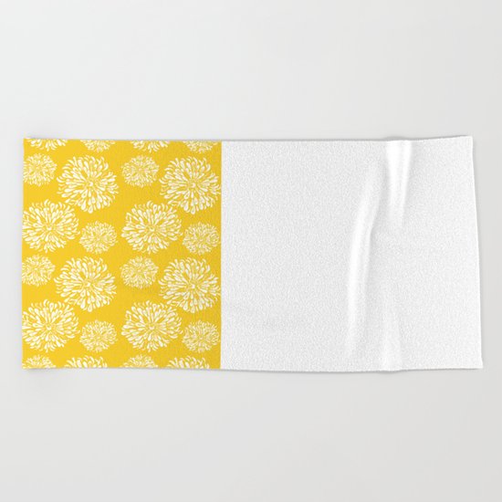 Yellow Zinnias Beach Towel