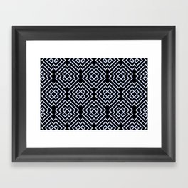 Black and Pastel Blue Ornamental Shape Pattern 6 Pairs DE 2022 Trending Color Prim Blue DE5898 Framed Art Print