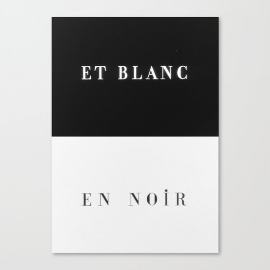 Et Blanc En Noir Canvas Print