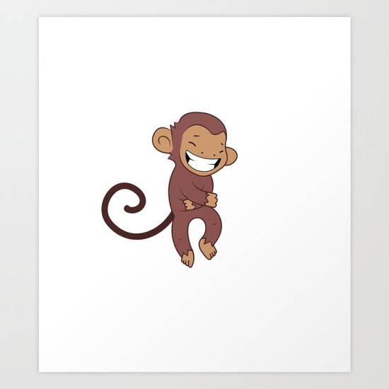 Laughing monkey Art Print
