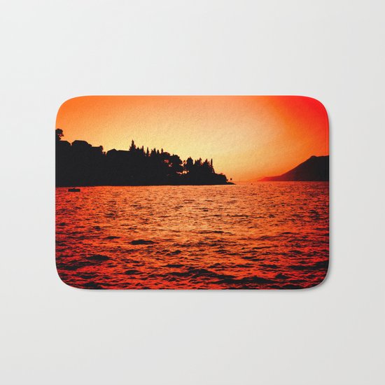 Sunset at sea Bath Mat