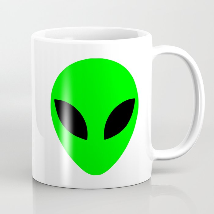 Black and Green Alien Head Shape Coffee Mug