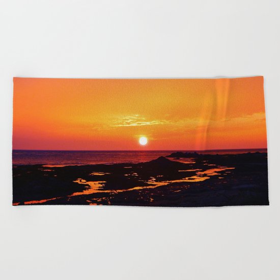 Orange Morning Beach Towel