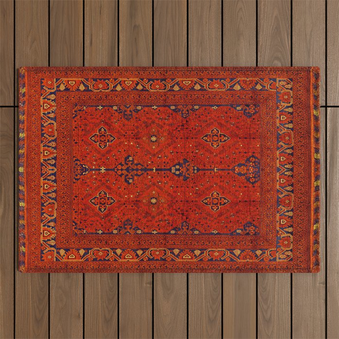 N194 - Red Berber Atlas Oriental Traditional Moroccan Style Outdoor Rug