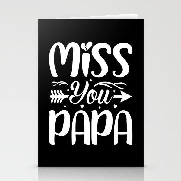 Miss you Papa retro Fathers day 2022 Stationery Cards