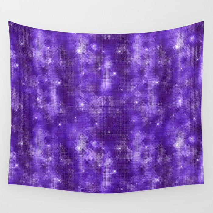 Glam Purple Diamond Shimmer Glitter Wall Tapestry