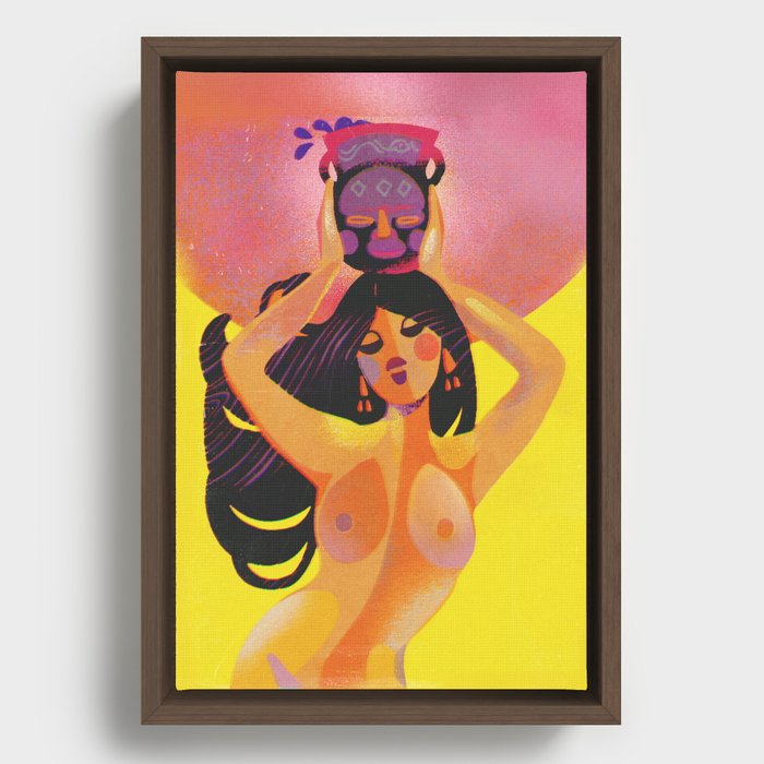 Tropical Nude Girl Chicha Chichi's Framed Canvas