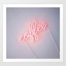 Neon Coffee Art Print
