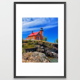 Eagle Harbor Light House  Framed Art Print