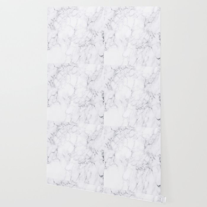 Luxury White Marble Wallpaper By Artonwear Society6
