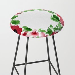 a rush of red florals Bar Stool