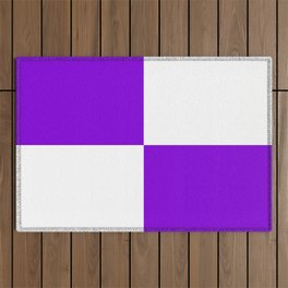 Four Squares (Violet & White Pattern) Outdoor Rug