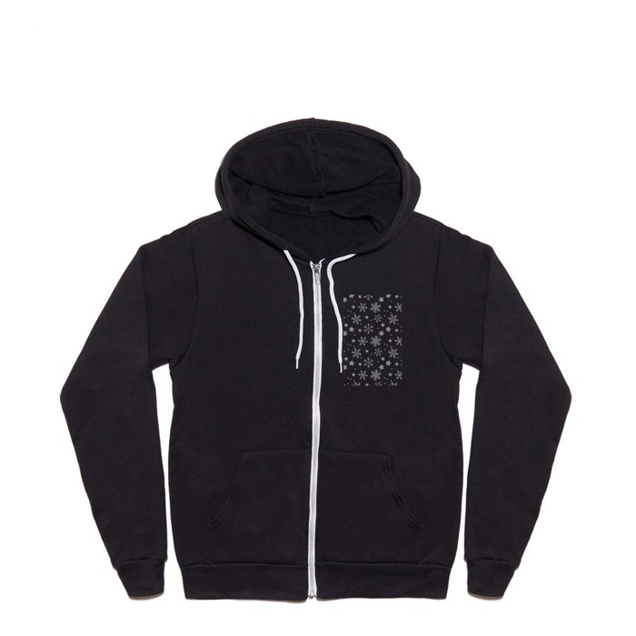 Silver Christmas Snowflakes Collection Full Zip Hoodie