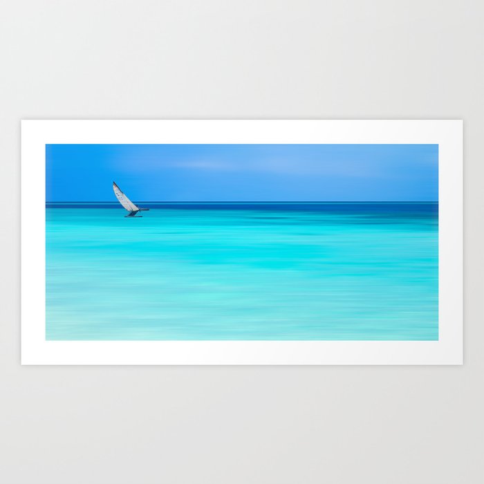 cat sailing Art Print