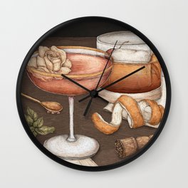 Cocktails Wall Clock | Curated, Bartending, Mixed, Gimlet, Graphite, Painting, Muddler, Rose, Oldfashioned, Cooking 